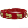 Metal cow leather dog collar