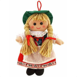 Traditional toy doll costume swiss dress