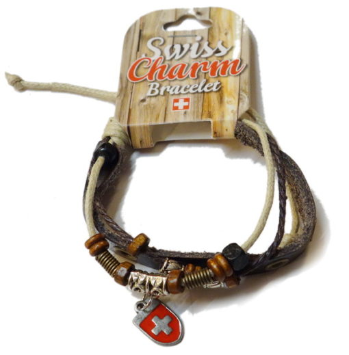 Bracelet breloque et croix suisse
