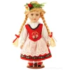 Poupée porcelaine suisse - Cheveux Blond - Habit traditionnel