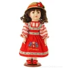 Poupée porcelaine suisse - Cheveux Brun - Habit traditionnel