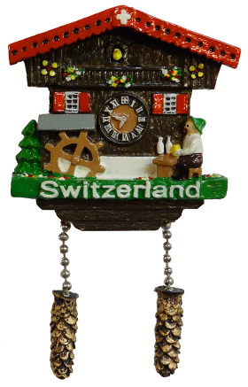 vero Svizzera Switzerland Orologio a cucù legno CALAMITA SOUVENIR SVIZZERA 