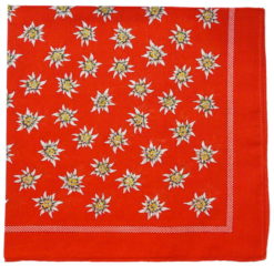 Swiss red edelweiss scarf