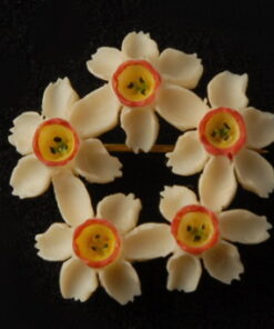 Broche en ivoire - Narcisses