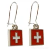 Boucle d'oreille croix suisse en métal pendante