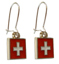 earring pendant cross-Swiss detail