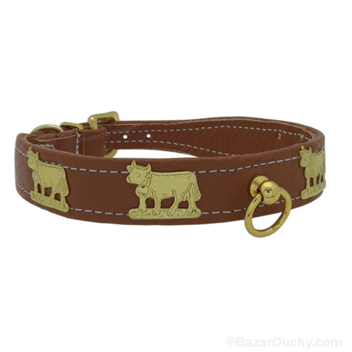 Metal cow dog collar