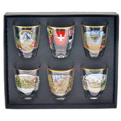 Set 6 Swiss liqueur glasses