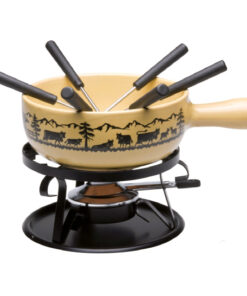 Caquelon fondue decoupage suisse