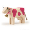 Vache en bois rose suisse