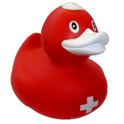 Canard en plastique croix suisse