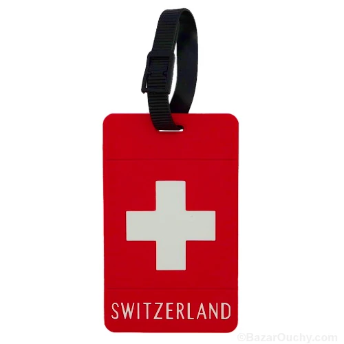 Swiss cross suitcase luggage tag