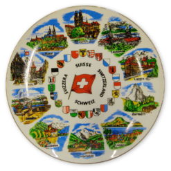 Assiette paysage suisse porcelaine