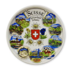 Assiette paysage suisse porcelaine