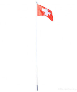 Drapeau suisse sur hampe mat