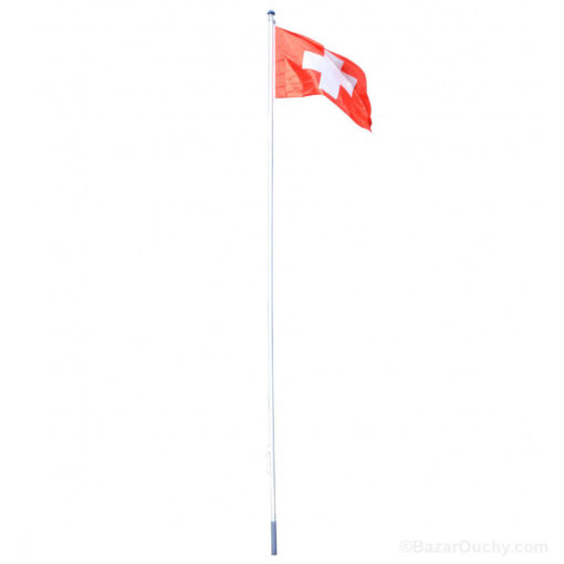 Drapeau suisse sur hampe mat