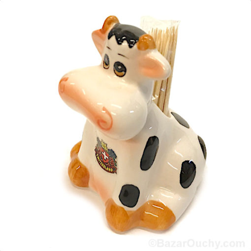 Swiss cow toothpick holder - Swiss cross