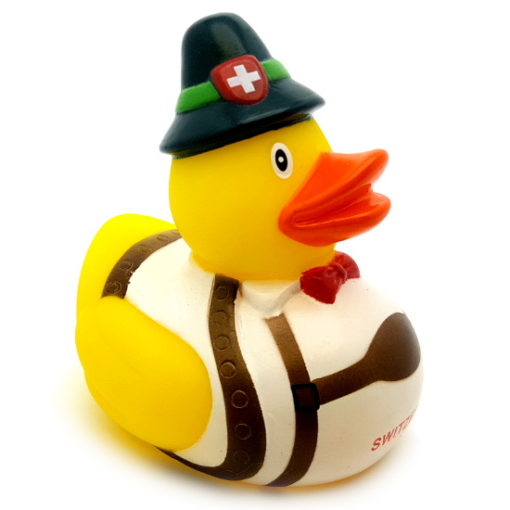 Canard de bain costume suisse