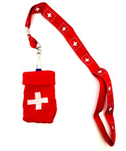 Sangle tour de cou croix suisse