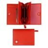 Red leather wallet Swiss cross