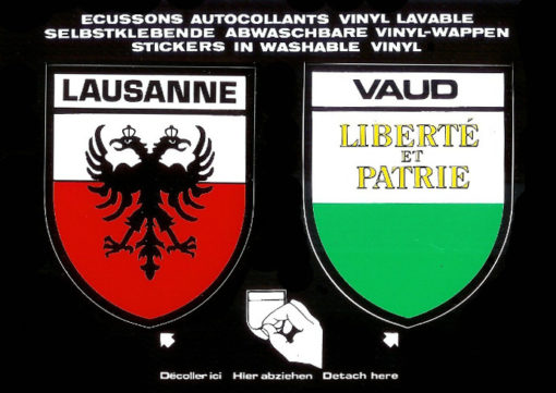Pegatina de Lausana y el cantón de Vaud