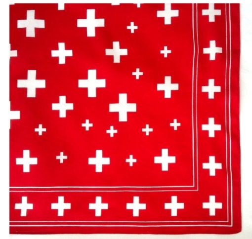 Foulard croix suisse tissus