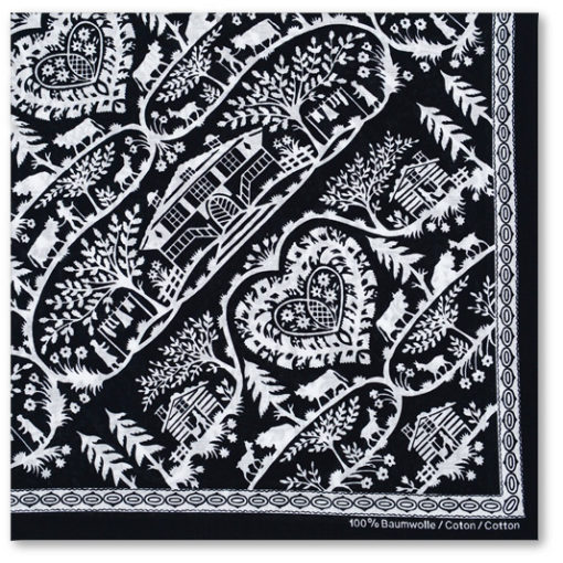 Foulard découpage suisse noir et blanc