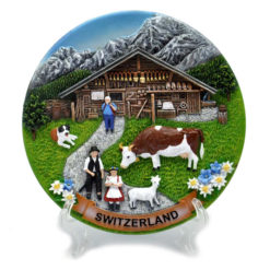 Assiette de décoration suisse