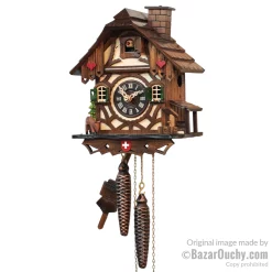 Horloge coucou avec croix suisse à Lausanne