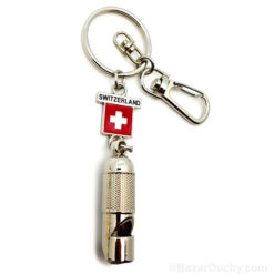 Swiss cross whistle key ring