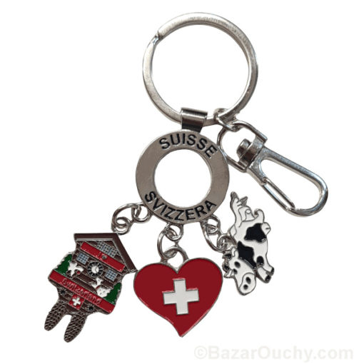 Swiss cuckoo cow heart keyring_