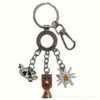 Swiss key ring cow bell edelweiss_