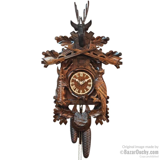 Horloge pendule Coucou avec tête de cerf