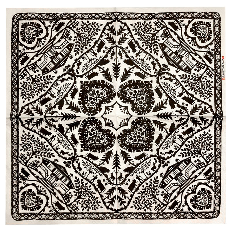 1279 4 Serviettes Motif serviettes serviettes technique Decoupage tissu cœur