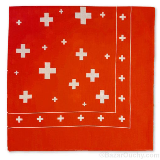 Foulard bandana croix suisse tissus