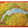 Carte suisse relief 3D montagnes Léman