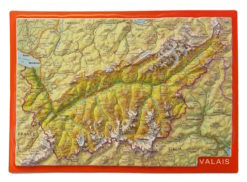 Carte suisse relief 3D montagnes valais
