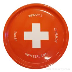 Red Swiss cross tray
