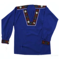 Chemise armailli bleu traditionnelle suisse