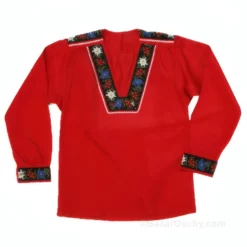 Chemise armailli rouge traditionnelle suisse