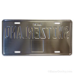 Swiss metal car plate