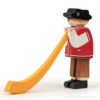 Swiss wooden figurine Alphorn player