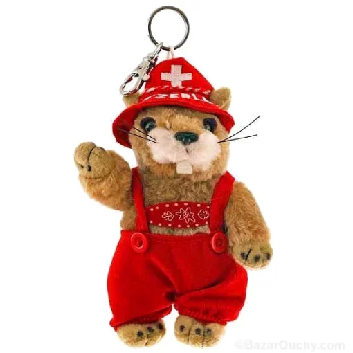 Marmot plush sings yodelling. Small with key ring