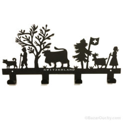 Swiss coat hook black carving