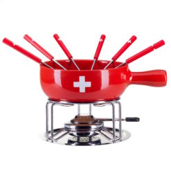 Fondue pot Swiss cross