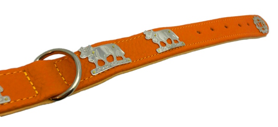 Swiss cow metal dog collar