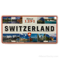 Swiss metal car plate