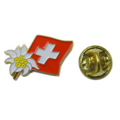 Spilla con croce svizzera Edelweiss