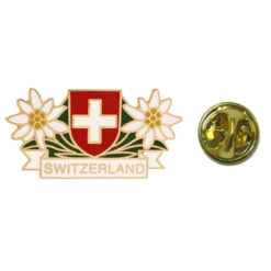 Pin's Edelweiss et drapeau suisse