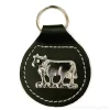 Appenzell silver metal cowhide key ring